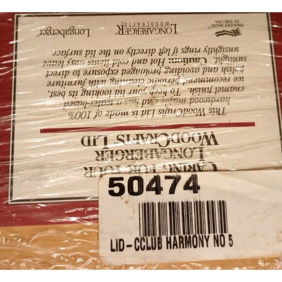 Longaberger WoodCrafts 2002 Collectors Club Harmony #5 Basket Lid #50474 New - Picture 4 of 12